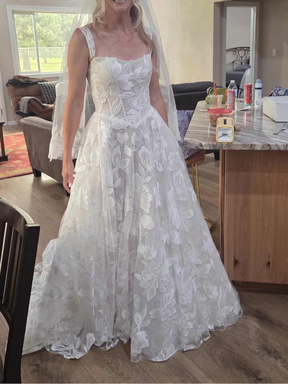 Jenny Yoo Gwendolyn Elegant White Floral Lace Bridal Gown
